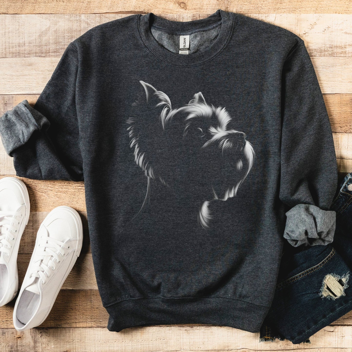 Yorkie Silhouette Sweatshirt - The Pawsitive Initiative